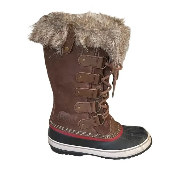 SOREL Women’s Leather Joan of Arctic Lace Up Waterproof Winter Snow Boot Brown 9
