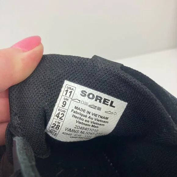 Sorel Women's Ona 503 Everyday Low Top Platform Sneakers Chunky Black Chalk 11