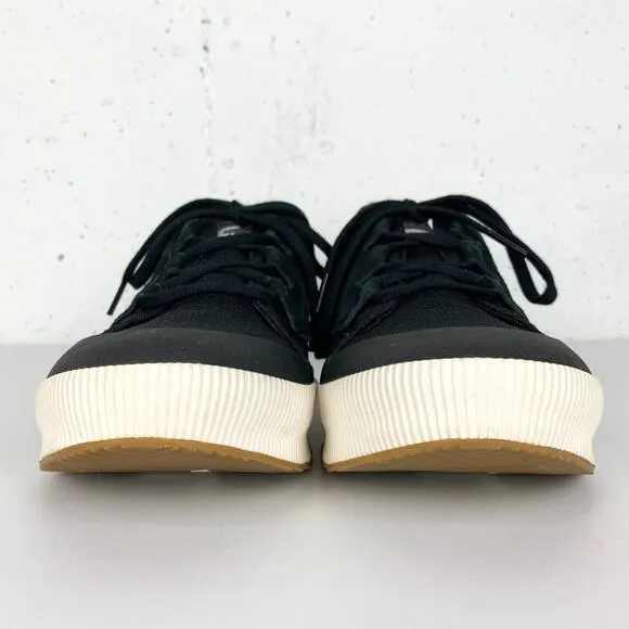 Sorel Womens Out N About III Low Sneakers Waterproof Canvas Suede Black Size 8