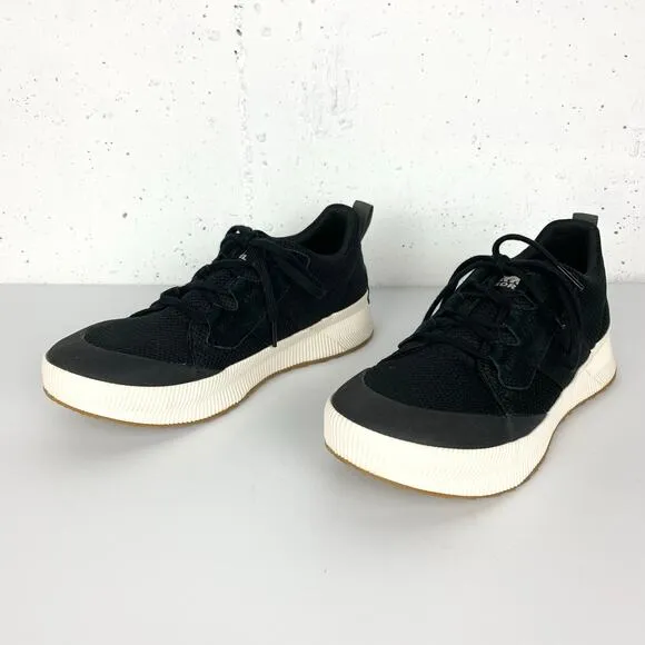 Sorel Womens Out N About III Low Sneakers Waterproof Canvas Suede Black Size 8