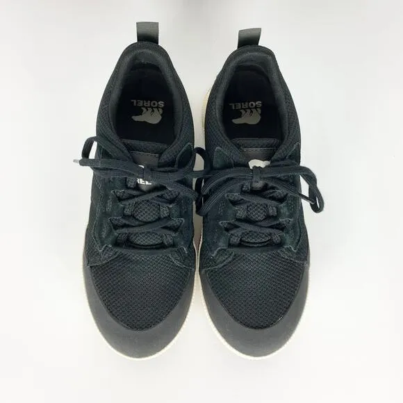 Sorel Womens Out N About III Low Sneakers Waterproof Canvas Suede Black Size 8