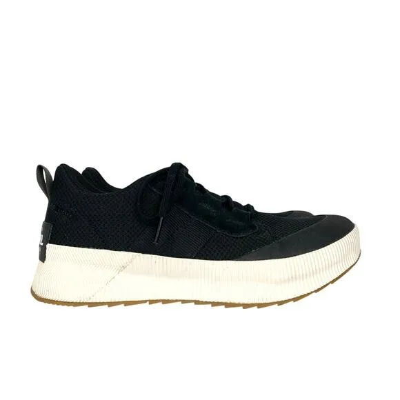 Sorel Womens Out N About III Low Sneakers Waterproof Canvas Suede Black Size 8