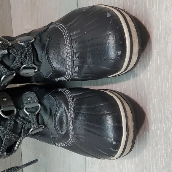 Sorel Youth Girls Tofino II Lace Up Duck Rubber Faux fur boots shoes sz 4
