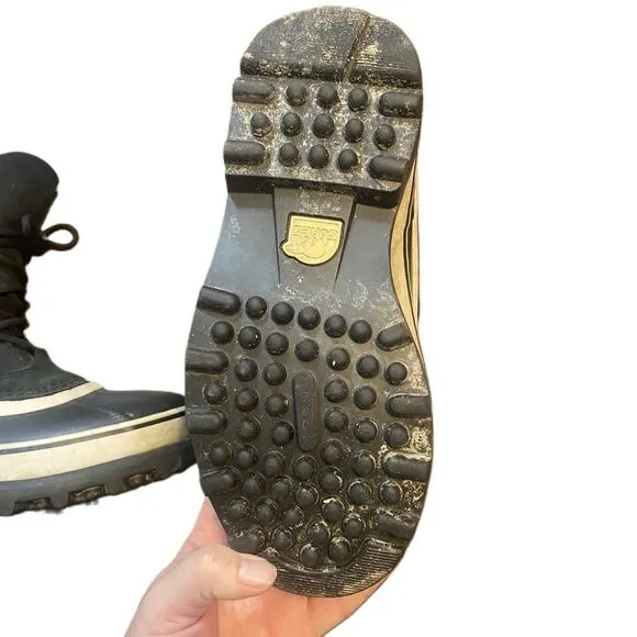 Sorel Caribou Black Waterproof Lace-Up Winter Boots