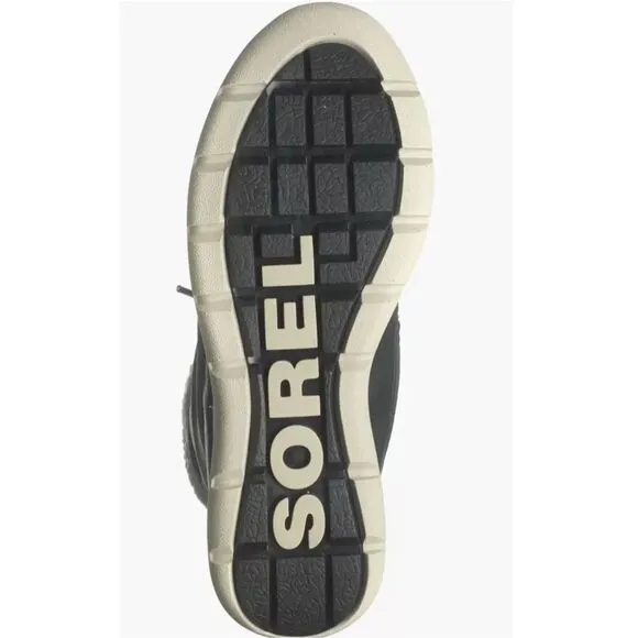 Sorel Explorer Carnival Waterproof Boots with Faux Fur Collar Gray 8 NWB