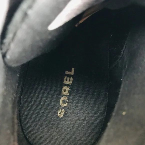 Sorel Madson Youth Size 3 Waterproof Moc Toe Black Leather Boots NY2996-011‎
