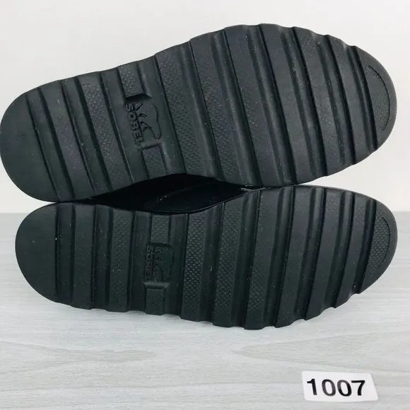 Sorel Madson Youth Size 3 Waterproof Moc Toe Black Leather Boots NY2996-011‎