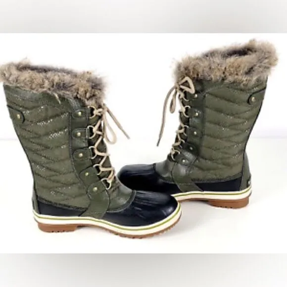 Sorel Tofino II Black &amp; Green Boots (2)