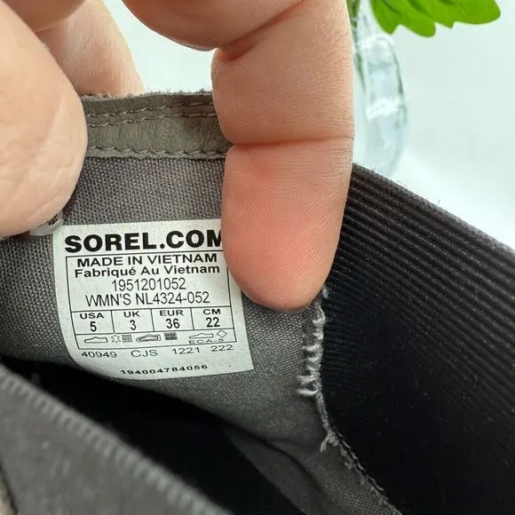 Sorel Women Emelie Waterproof Chelsea Booties Boots Grey Brown Leather Size 5