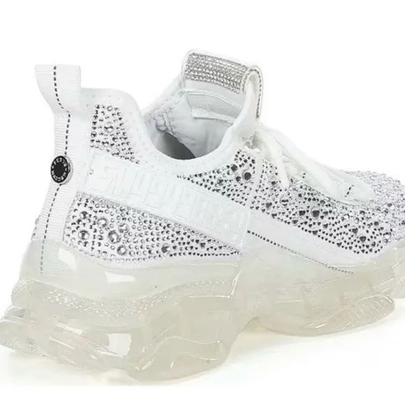 ✨Sparkly ✨Steve Madden sneakers. ✨Rhinestones ✨Clear chunky sole. S-8