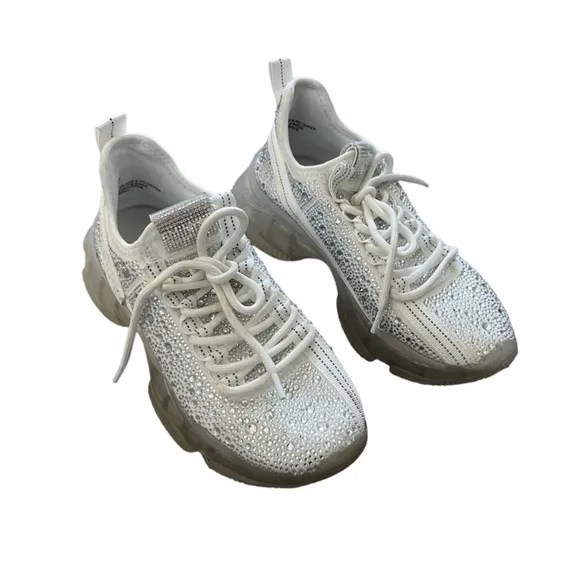 ✨Sparkly ✨Steve Madden sneakers. ✨Rhinestones ✨Clear chunky sole. S-8