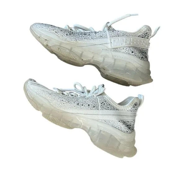 ✨Sparkly ✨Steve Madden sneakers. ✨Rhinestones ✨Clear chunky sole. S-8