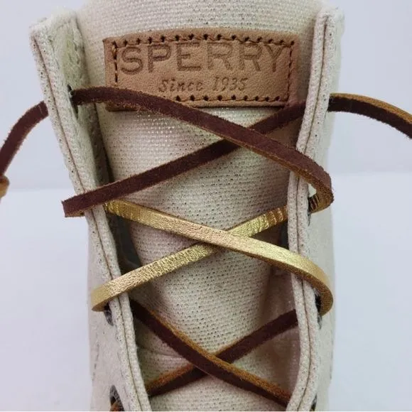 Sperry Metallic Ivory Waterproof Saltwater Duck Boots Rain Boots 8