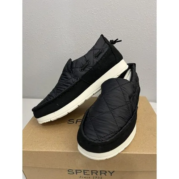 Sperry Moc Slider Black Nylon Shoes Women 5.5