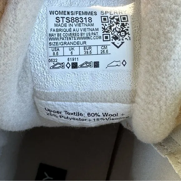 Sperry Wool Buffalo Plaid Saltwater Check Ivory Duck Boots Size 8.5, Women’s New