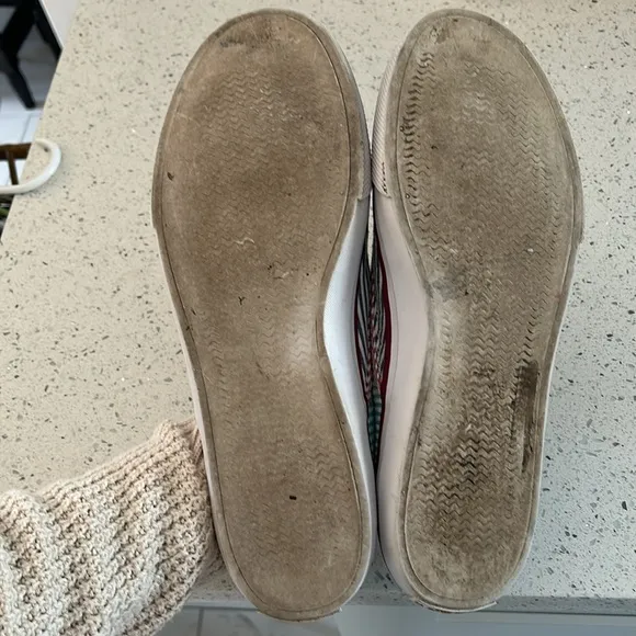 Sperry x Brooks Brothers Seersucker Preppy Beachy Slip On Shoes - Size 10.5