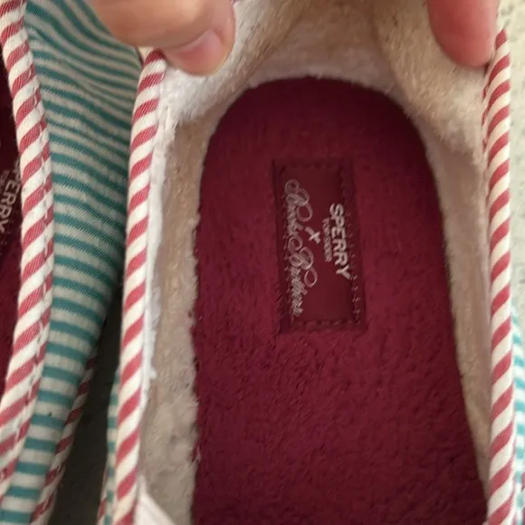 Sperry x Brooks Brothers Seersucker Preppy Beachy Slip On Shoes - Size 10.5