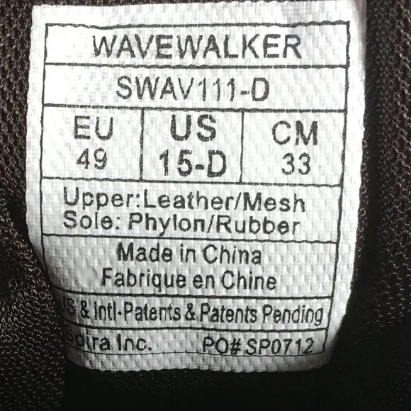 Spira WaveWalker Walking Shoes Mens Size 15 D Brown Leather SWAV111-D