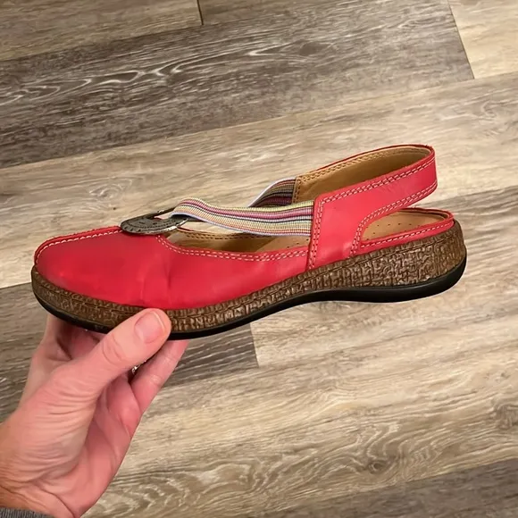 Spring Step hand made Red Leather comfort Mary Jane’s  Shoes size EU 36 5.5 -6