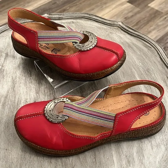 Spring Step hand made Red Leather comfort Mary Jane’s  Shoes size EU 36 5.5 -6