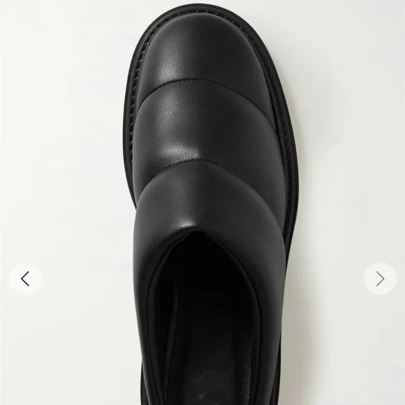 Staud NEW Astro quilted vegan leather mules Black Shoes Slides New 36 6 New NIB
