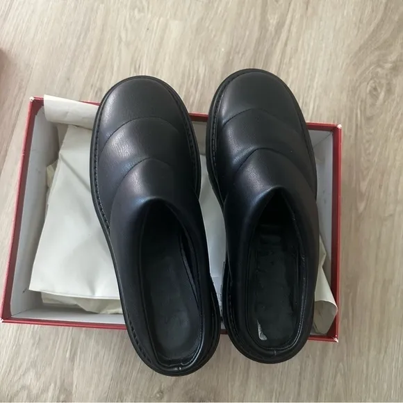 Staud NEW Astro quilted vegan leather mules Black Shoes Slides New 36 6 New NIB