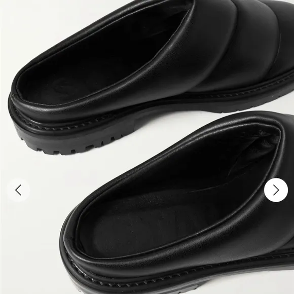 Staud NEW Astro quilted vegan leather mules Black Shoes Slides New 36 6 New NIB