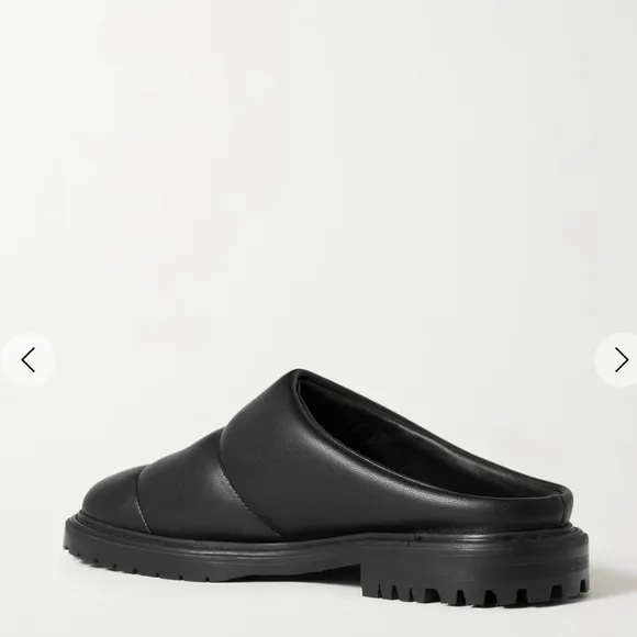 Staud NEW Astro quilted vegan leather mules Black Shoes Slides New 36 6 New NIB