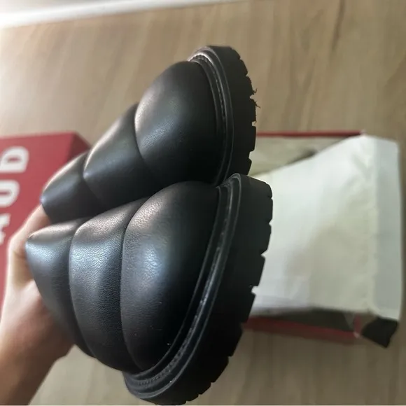 Staud NEW Astro quilted vegan leather mules Black Shoes Slides New 36 6 New NIB