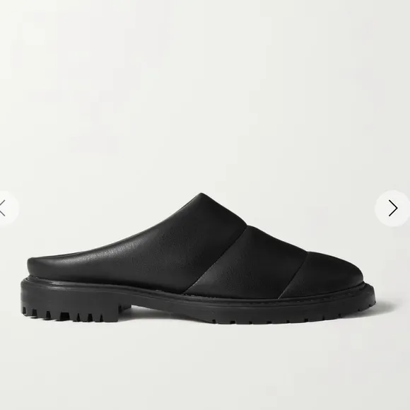 Staud NEW Astro quilted vegan leather mules Black Shoes Slides New 36 6 New NIB