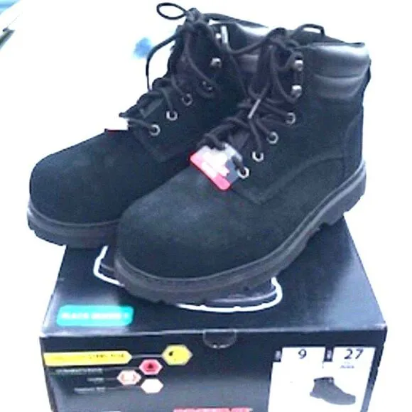 Steel Toe Boots . Size: 9 . Slip Resistant . Breathable Knit . Comfort Insole