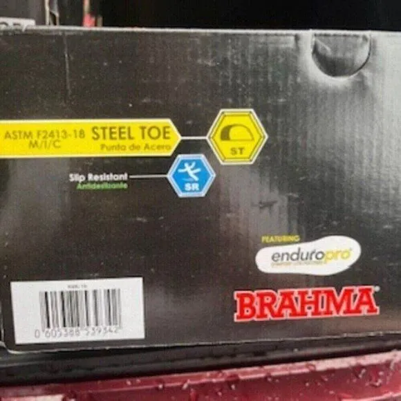 Steel Toe Boots . Size: 9 . Slip Resistant . Breathable Knit . Comfort Insole