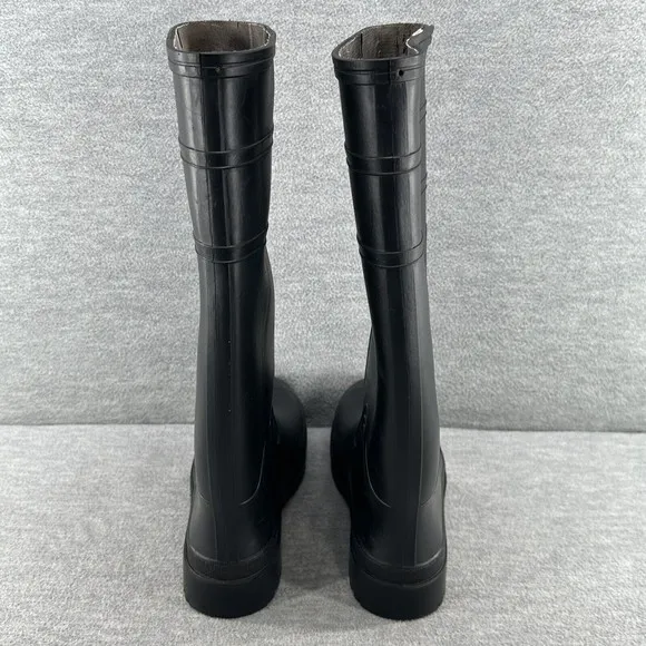 STEEL TOE - Rubber Boots Size 7 Fishing Hunting Black Waterproof MADE IN USA  B1