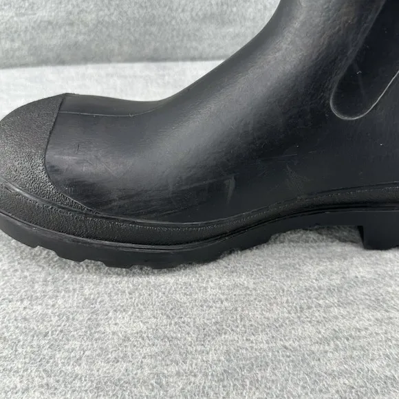 STEEL TOE - Rubber Boots Size 7 Fishing Hunting Black Waterproof MADE IN USA  B1