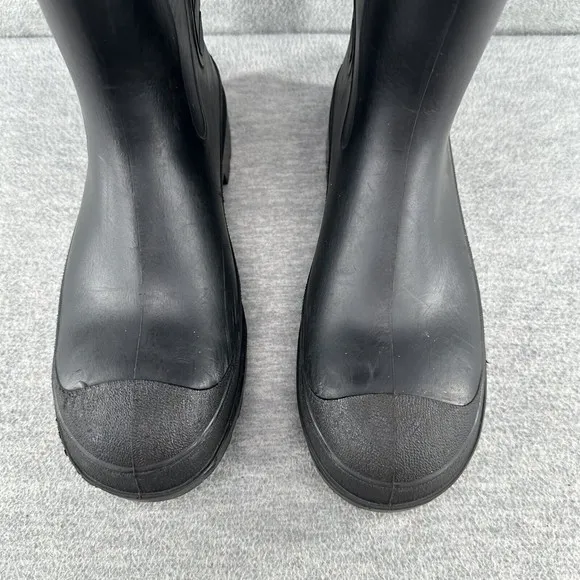 STEEL TOE - Rubber Boots Size 7 Fishing Hunting Black Waterproof MADE IN USA  B1