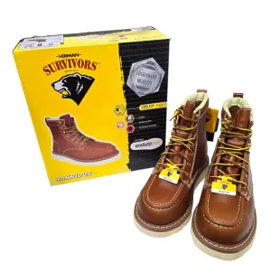 Steel Toe Work Boots Oil Resistant Men's Leather 6&quot; Herman Survivors Oakridge