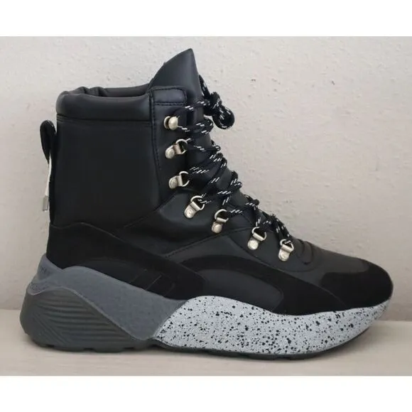 Stella McCartney Z1344 Women's Sz 39 US 9 Black Eclypse High-Top Sneakers