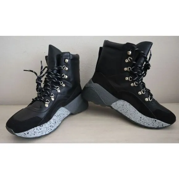 Stella McCartney Z1344 Women's Sz 39 US 9 Black Eclypse High-Top Sneakers