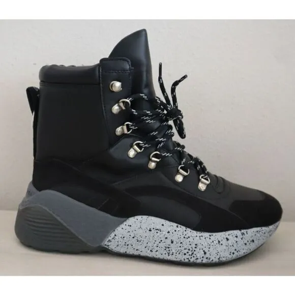 Stella McCartney Z1344 Women's Sz 39 US 9 Black Eclypse High-Top Sneakers