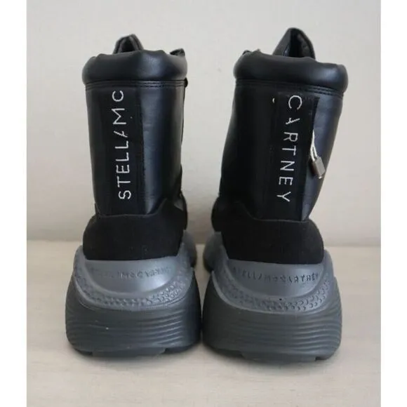 Stella McCartney Z1344 Women's Sz 39 US 9 Black Eclypse High-Top Sneakers