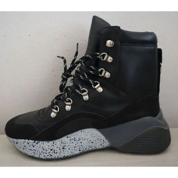 Stella McCartney Z1344 Women's Sz 39 US 9 Black Eclypse High-Top Sneakers