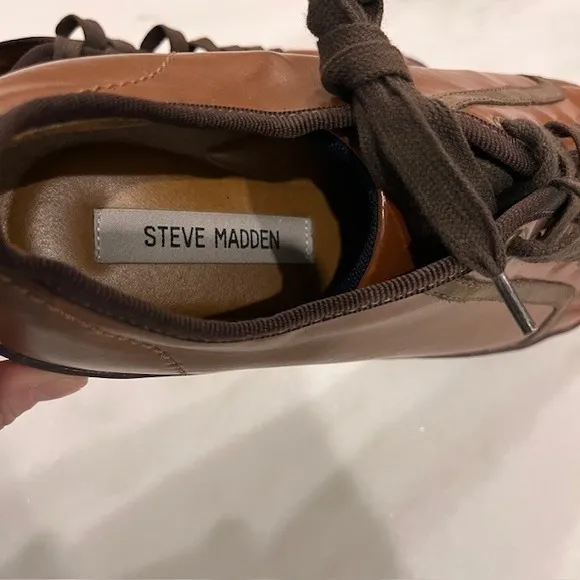Steve Madden Garnett Leather Sneakers Casual Lace Up Comfort Shoes Men's 10.5