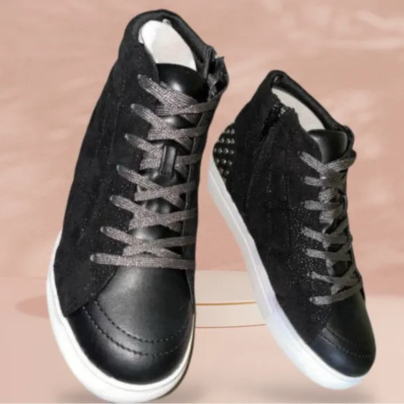 STEVE MADDEN  Girls' J-Quilted Studded Black High-Top Sneakers (youth) Size 4