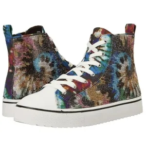 Steve Madden Girls Rhinestone JShake Tie-Dye High-Top Sneakers Size 2 NEW