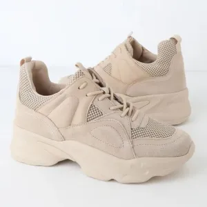 Steve Madden Movement Beige Multi Suede Leather Sneakers