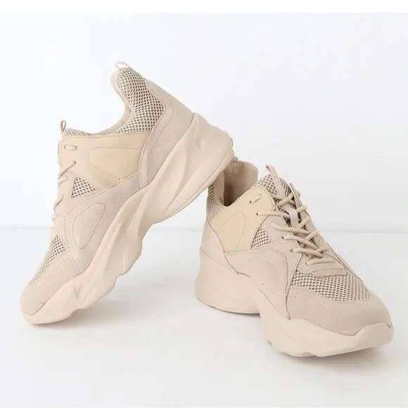 Steve Madden Movement Beige Multi Suede Leather Sneakers