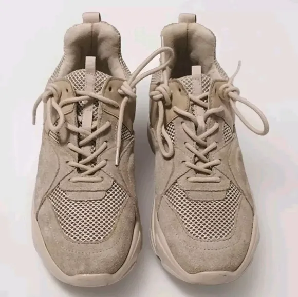 Steve Madden Movement Platform Chunky Suede Leather Sneakers US 6.5
