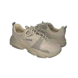 Steve Madden PLIMM Chunky Sneaker, Size 10M –Beige, mesh, PU Leather, New no box