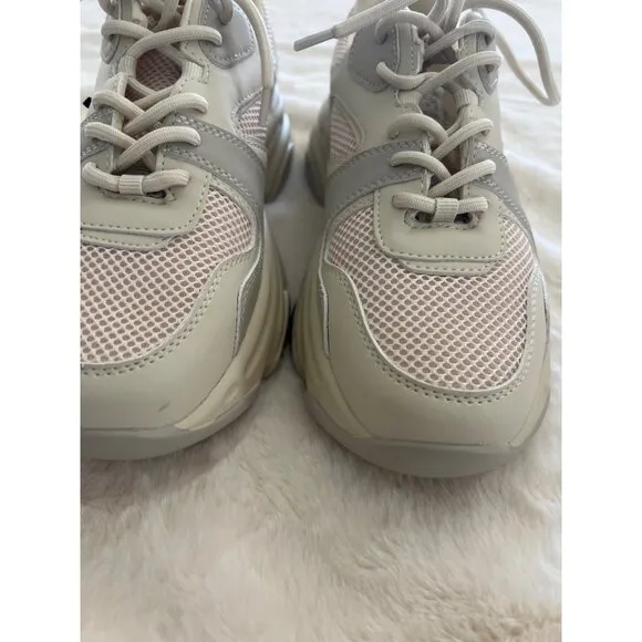 Steve Madden PLIMM Chunky Sneaker, Size 10M –Beige, mesh, PU Leather, New no box