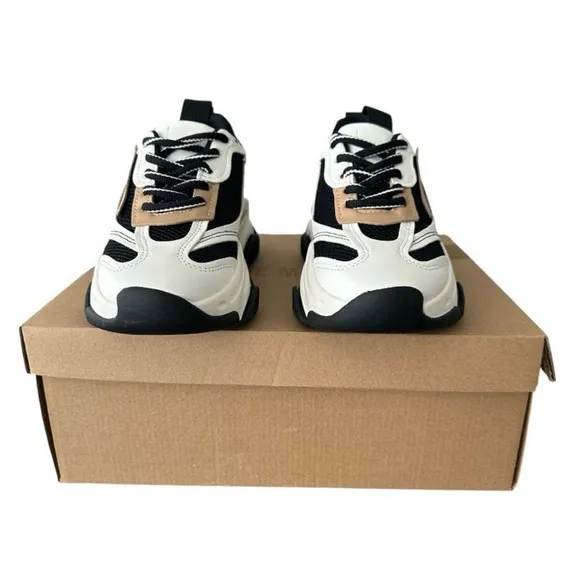 Steve Madden Possession Chunky Black and Tan Sneakers Women’s Size 7 M